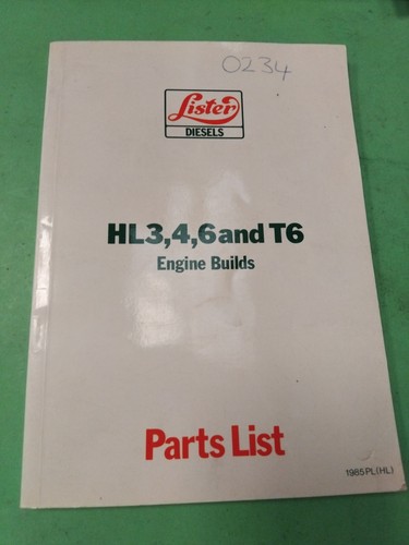 Vintage lister parts - parts, book